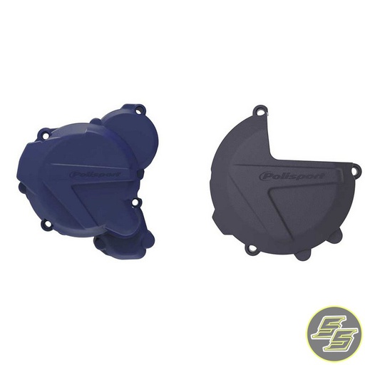 [POL-91051] Polisport Clutch & Ignition Cover Protector Kit Husqvarna 250|300 '17-21 HQ Blue