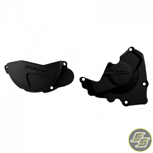 [POL-90955] Polisport Clutch & Ignition Cover Protector Kit Honda CRF250R '13-17 Black