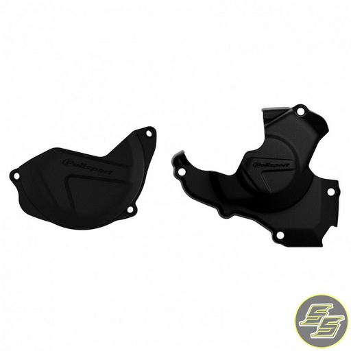 [POL-90959] Polisport Clutch & Ignition Cover Protector Kit Honda CRF450R '16-17 Black