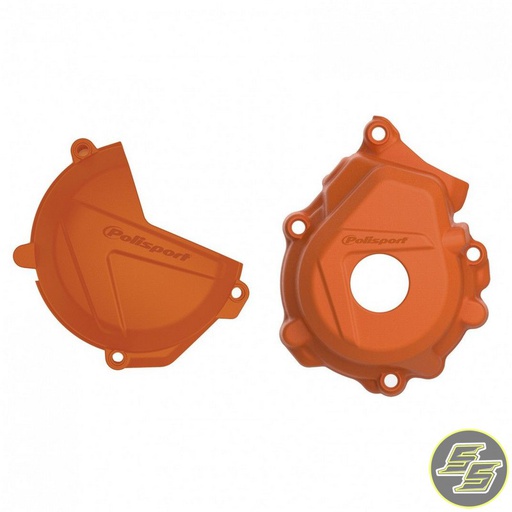 [POL-90975] Polisport Clutch & Ignition Cover Protector Kit KTM | Husqvarna 250F|350F '16-21 Orange