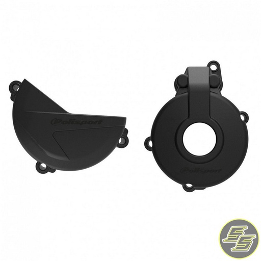 [POL-91006] Polisport Clutch & Ignition Cover Protector Kit Sherco SE-F 250|300 '14-21 Black