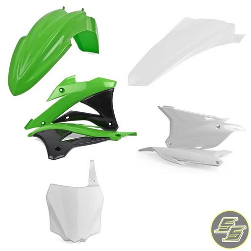 [POL-90632] Polisport Plastic Kit Kawasaki KX85|100 '14- OEM Green