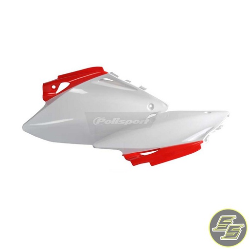 [POL-8603900001] Polisport Side Covers Honda CRF450R '07-08 White/Red