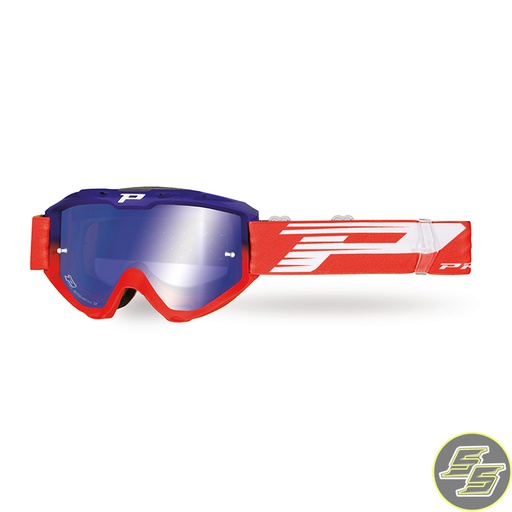 [PRO-3450-388FL-3246] Progrip Goggle Riot FL Blue/Red w Mirror Lens