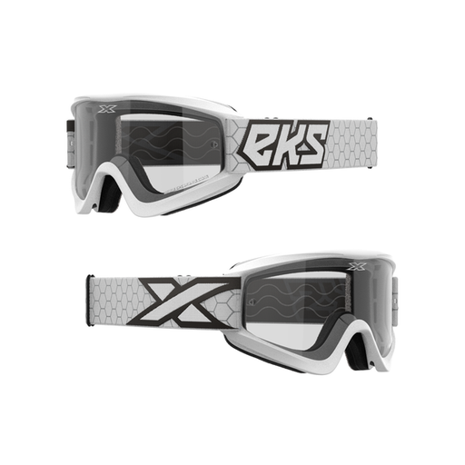 [EKS-067-60450] EKS Brand Flat Out Clear Goggle White/Black