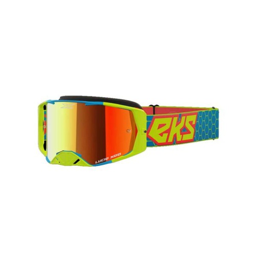 [EKS-067-11005] EKS Brand Lucid Goggle Flo Yellow/Cyan/Fire Red