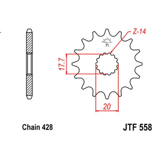 [JT-JTF1309.14] JT Sprocket Front JTF1309 14T