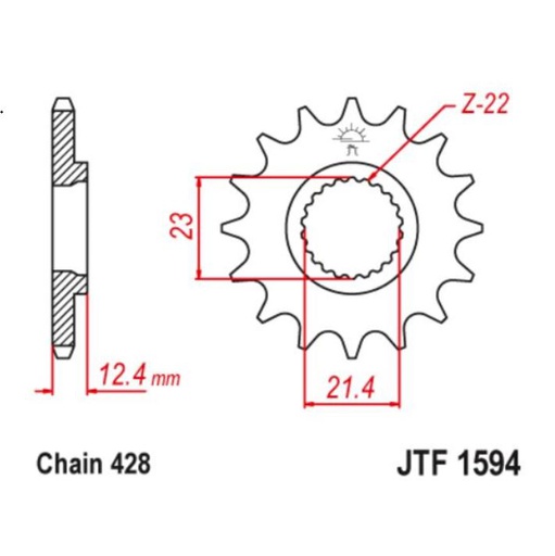 [JT-JTF1594.15] JT Sprocket Front JTF1594 15T