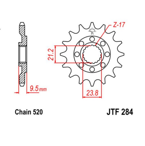 [JT-JTF284.13] JT Sprocket Front JTF284 13T