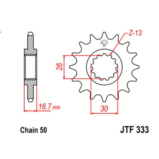 [JT-JTF333.16] JT Sprocket Front JTF333 16T