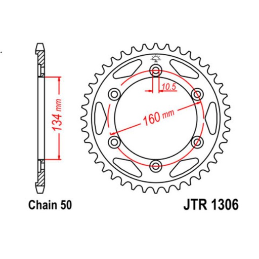 [JT-JTR1306.42] JT Sprocket Rear JTR1306 42T