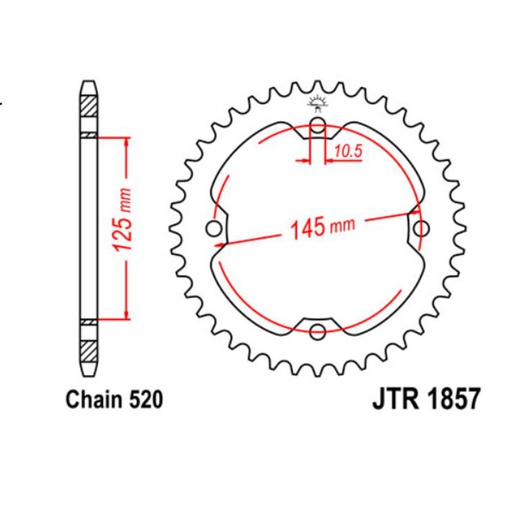 [JT-JTR1857.38] JT Sprocket Rear JTR1857 38T