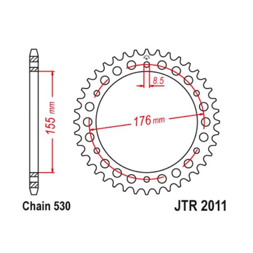 [JT-JTR2011.42] JT Sprocket Rear JTR2011 42T