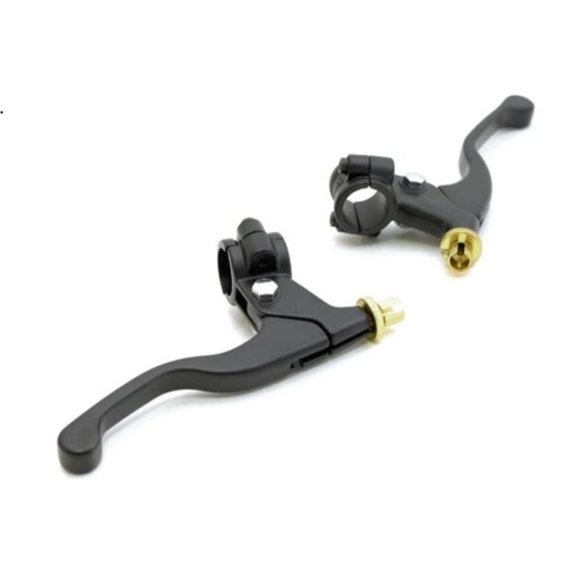 [EMG-32-73700] Emgo Brake & Clutch Lever Set Yam/Suz Black