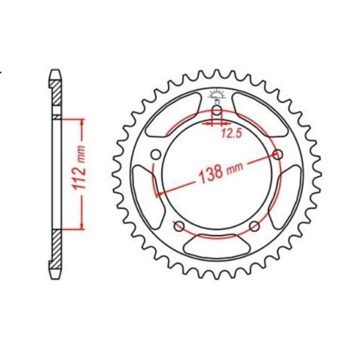 [EMG-95-15938] Emgo Sprocket Rear Honda CGL125