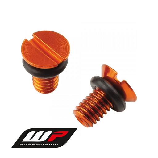 [ZET-56-11013] Zeta Front Fork Air Valve Cap Screw WP 2pc Orange