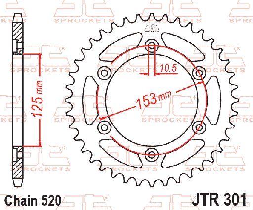 [JT-JTR301-48] JT Sprocket Rear JTR301 48T